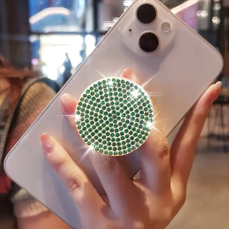 A Sparkling Diamond Phone Pull-Out Stand, a Creative And Colorful Foldable Phone Holder, Perfect for Lazy Users And an Ideal Gift for Holidays.